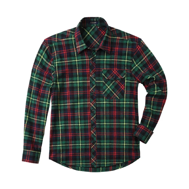 Men's Designer Dress Shirts for High-End FashionPlaided Men's Flannel Shirt With Pockets - RED/GREEN Men's Designer Dress Shirts for High-End FashionPlaided Men's Flannel Shirt With Pockets - RED/GREEN