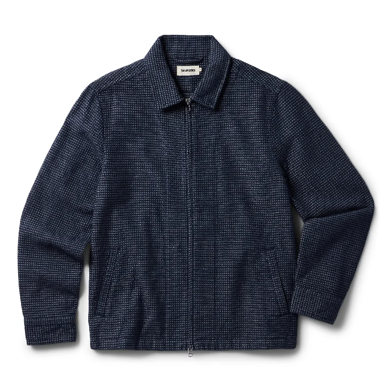 Trendy Men's Anorak JacketsThe Cavern Jacket in Navy Dobby Grid