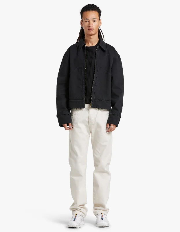 Cool Men's Pea CoatsWork Jacket - Black