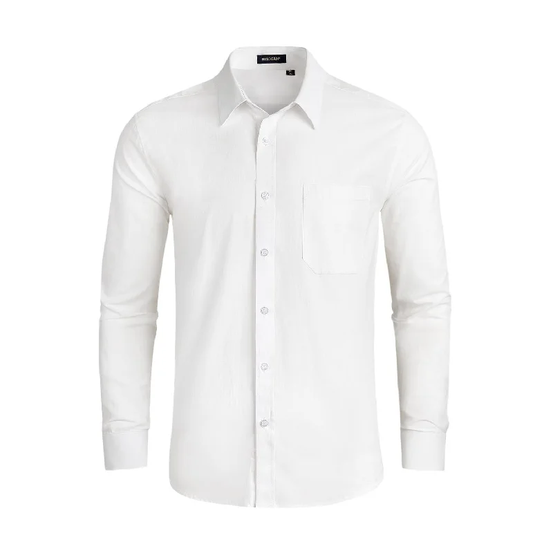 Men's Hawaiian Print Shirts for Luau PartiesMen's Dress Shirt with Pocket - WHITE