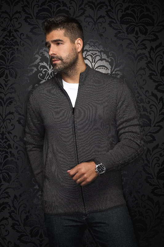 Men's Sweaters for Mild WeatherAu Noir® Sweaters | Esteban Charcoal