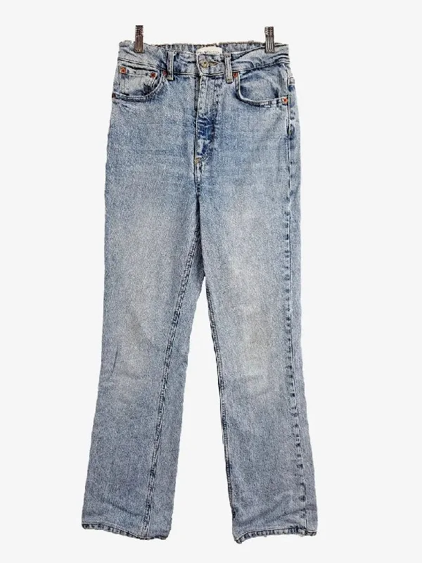 Dark Indigo Men's JeansZara Washed Blue Straight Leg Denim Jeans Size 8