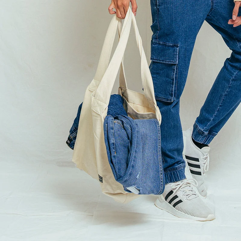 Classic Blue Men's JeansCotton Canvas Bag
