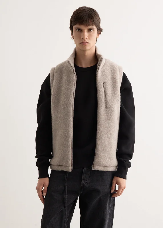 Men's Coats with Synthetic InsulationUndyed Wool Zip Vest