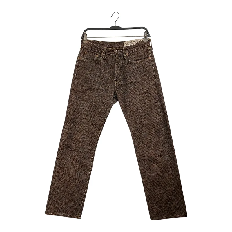Men's Jeans with RipsKAPITAL/Straight Pants/30/Cotton/BRW/PERSIMMON CENTURY DENIM