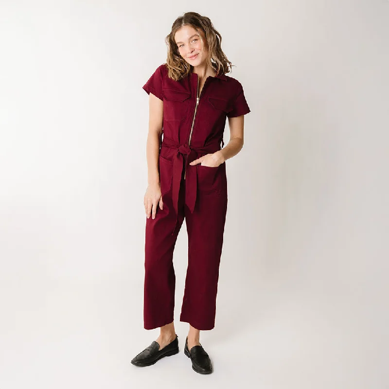 Men's Yoga Pants for FlexibilityHamptons Jumpsuit, Maroon Canvas