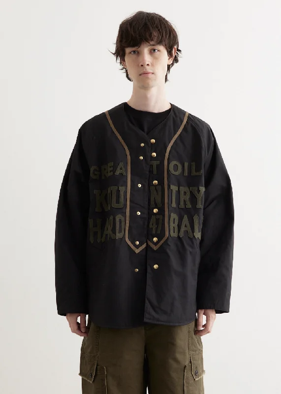 Functional Men's Ski JacketsWeather Cotton Oil Coating Baseball Blouson
