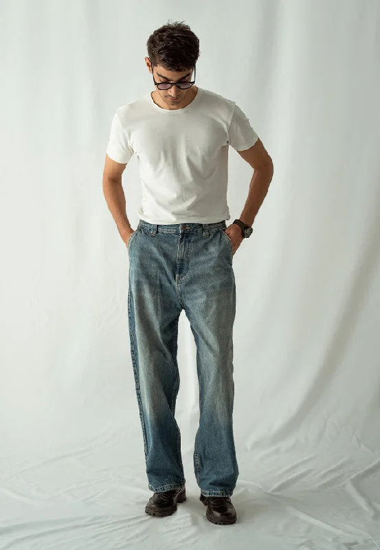 Slim-Fit Men's JeansLoose Fit Baggy Jeans - Washed Out Blue