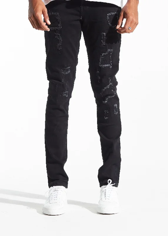 Men's Jeans with Embroidered LogosAtlantic Denim (Black)