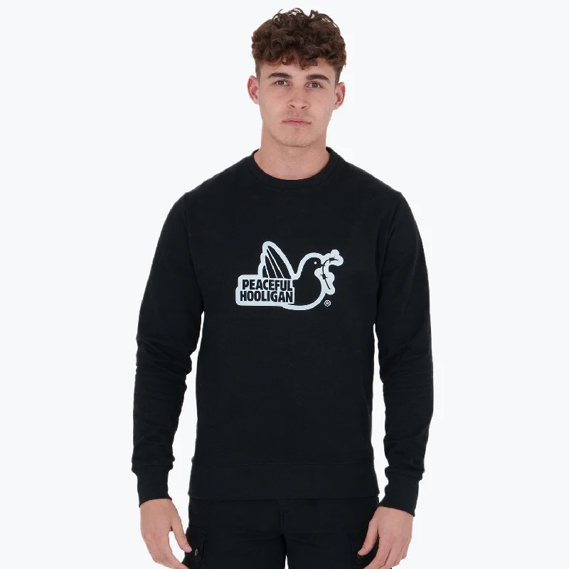Stylish Men's Designer HoodiesOutline Sweatshirt Black