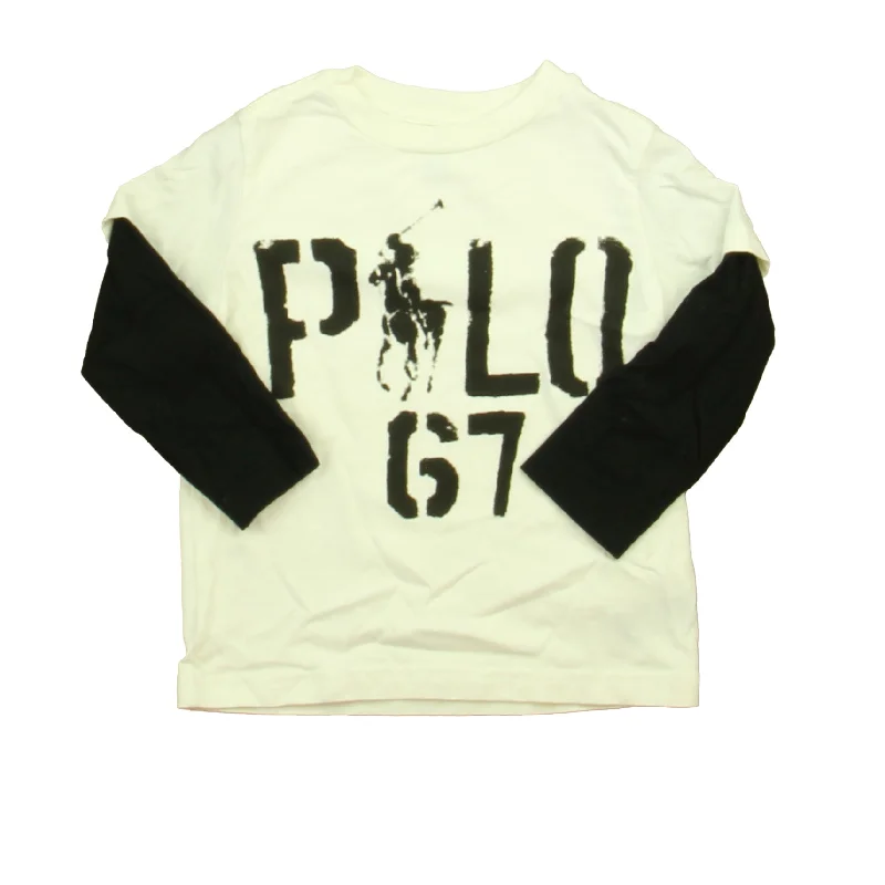 Men's Shirts with Chest PocketsRalph Lauren Boys Ivory | Black Long Sleeve T-Shirt