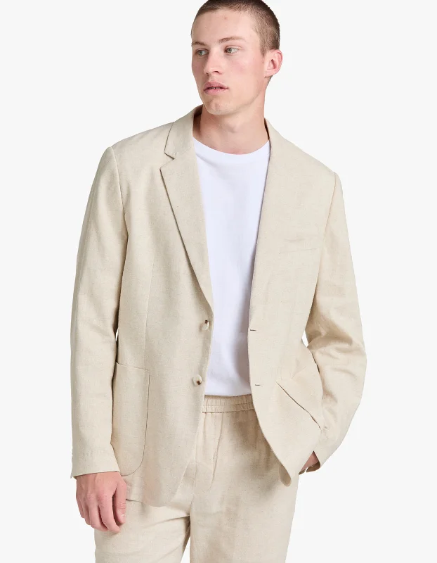 Men's Coats with Velcro ClosuresFrank Linen Blazer - Oat