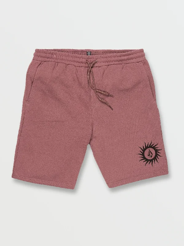 Men's Pants with Embroidered DesignsBooker Fleece Shorts - Bordeaux Brown