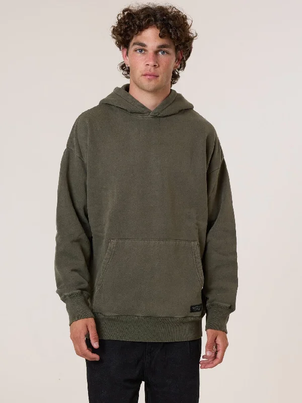 Men's Sweaters with Straight-Cut ShapesThrills Military Slouch Pull On Hood - Grape Leaf