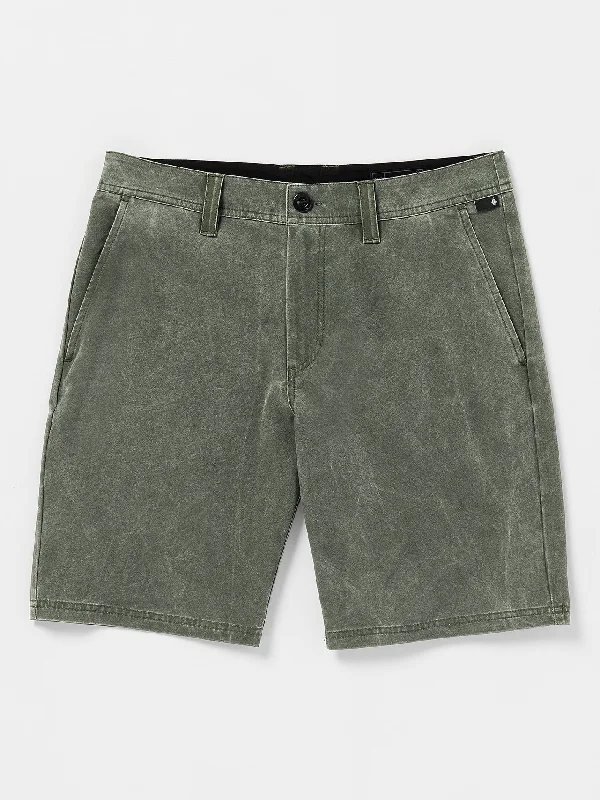 Men's Pants with Appliqué DetailsStone Faded Hybrid Shorts - Squadron Green