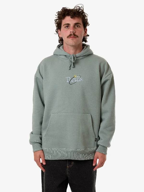 Men's Sweaters with Button-Up CollarsAmbient Connections Slouch Pull On Hood - Chinois Green