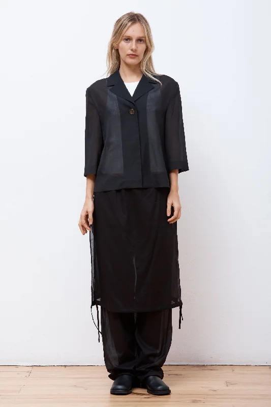 Classic Men's Trench CoatsSheer Crop Jacket Black