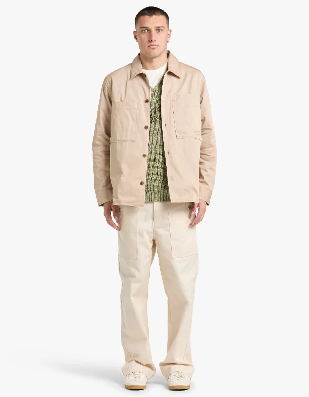 Men's Coats with Snap ButtonsOvershirt - Light Beige