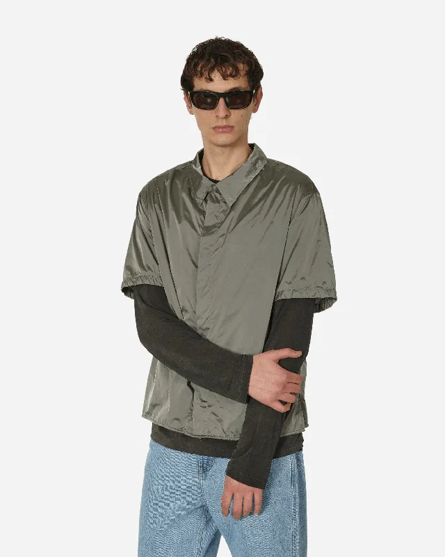 Men's Skinny-Fit Shirts for a Trendy LookNylon Short Sleeve Shirt Grey