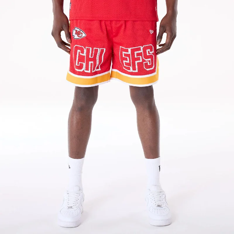 Men's Pants with Contrast Fabric PanelsKansas City Chiefs NFL Mesh Red Shorts