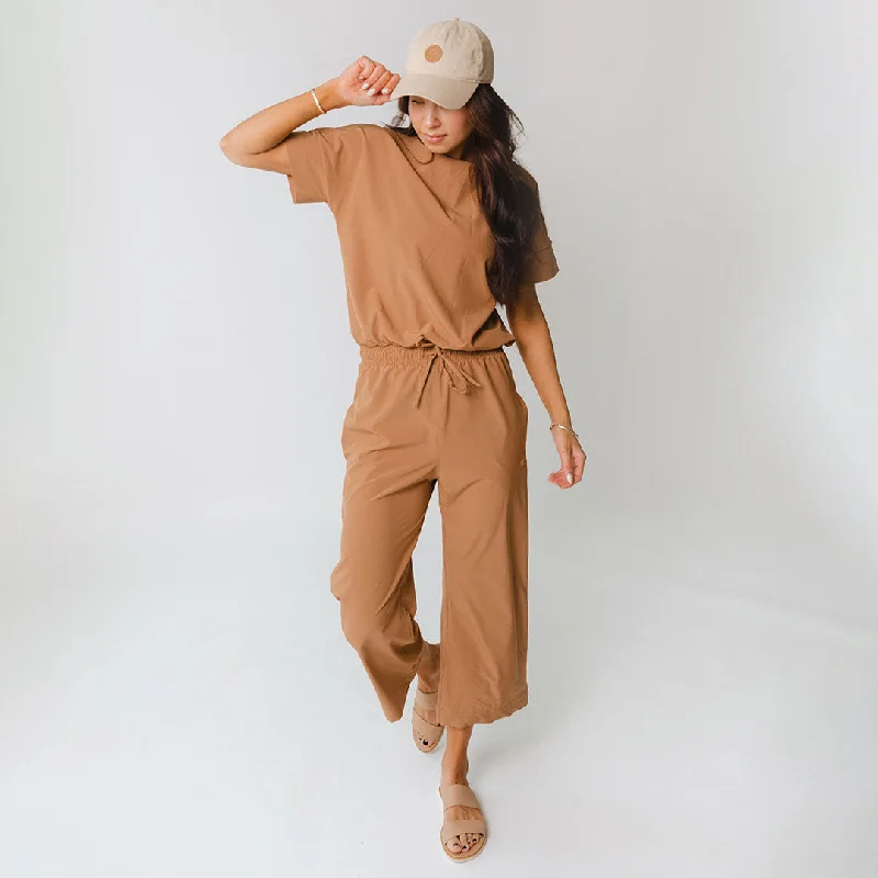 Men's Pants with Shallow PocketsSand Wide Leg Jumpsuit