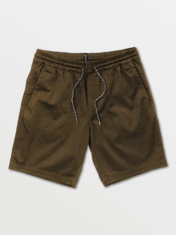Men's Pants with Faux Leather PatchesFrickin Elastic Waist Shorts - Wren
