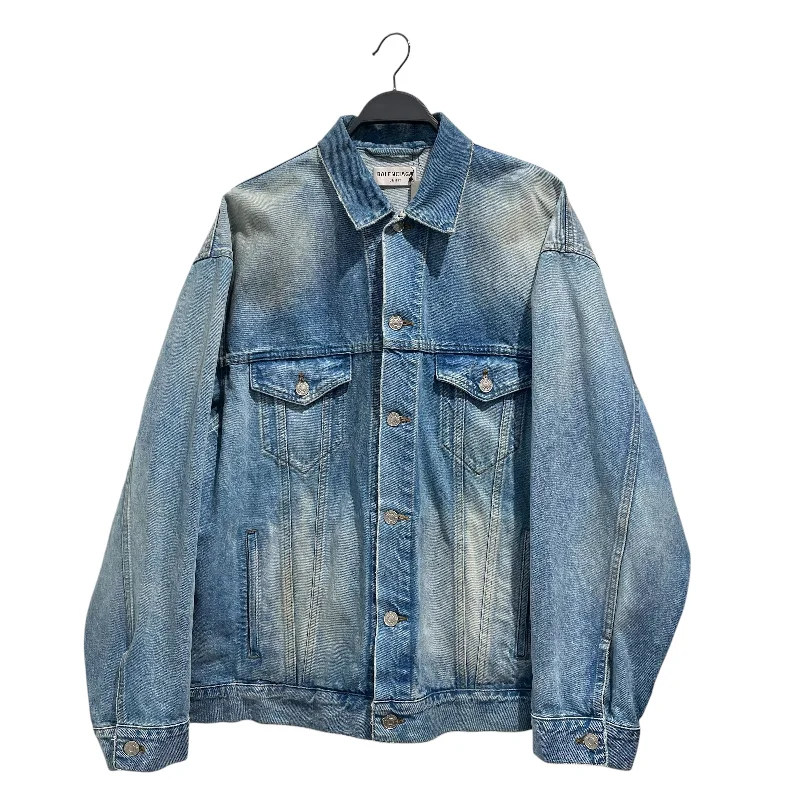 Light Wash Men's JeansBALENCIAGA/Denim Jkt/M/Cotton/BLU/2021 SPRAY PAINT LOGO