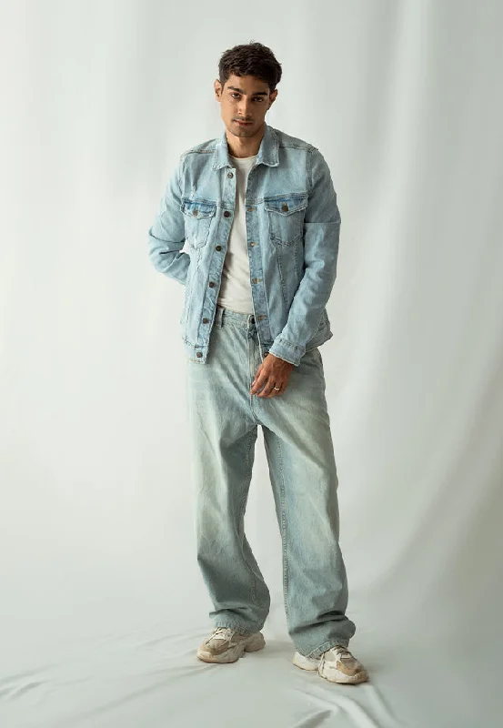 Vintage Men's JeansLoose Fit Baggy Jeans - Light Blue