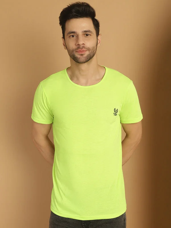 Men's Shirts with Raw-Edge HemlinesMack Jonney Round Neck Cotton Solid Green T-Shirt for Men Men's Shirts with Raw-Edge HemlinesMack Jonney Round Neck Cotton Solid Green T-Shirt for Men