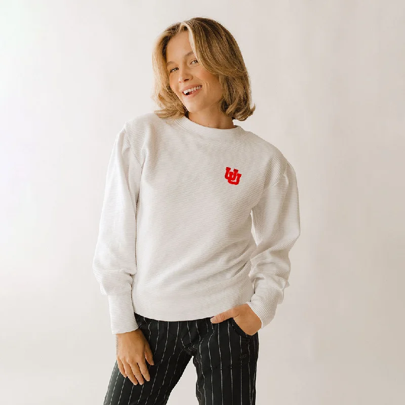 Men's Sweaters with Zip-Up CollarsUtah Atlas Ribbed Sweater, White