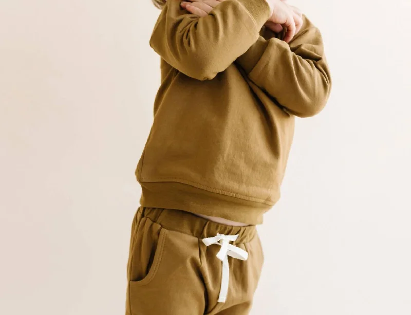 Elegant Men's Dress ShirtsOrganic Cotton Sweatshirt In Walnut