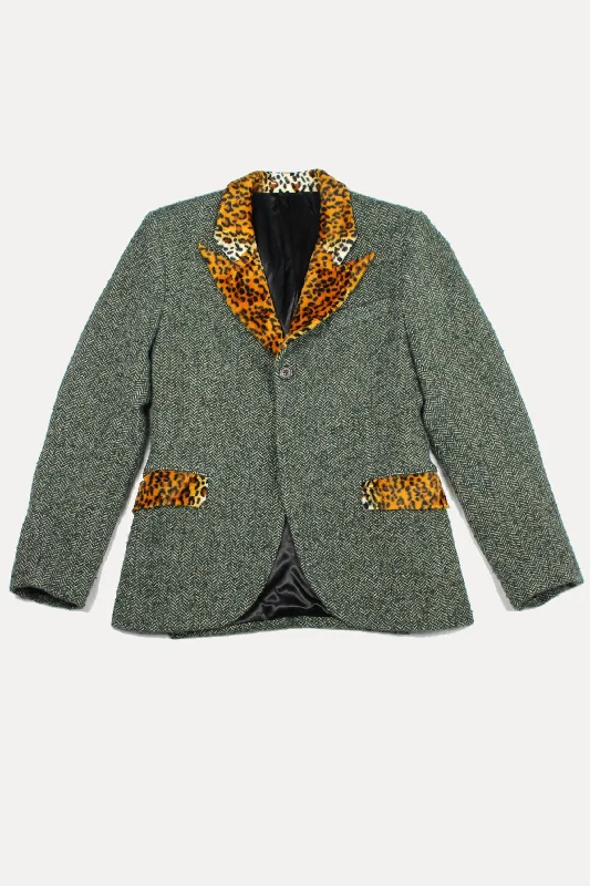 THREE PENNY JACKET - TWEED AND LEOPARD (made to order)