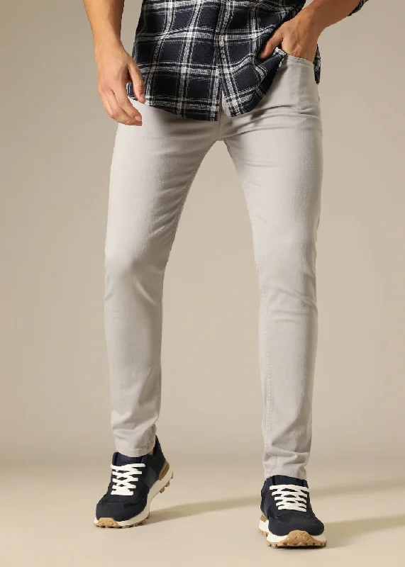 Men's Jeans in Different ColorsLight Grey Ankle Slim Fit Denim