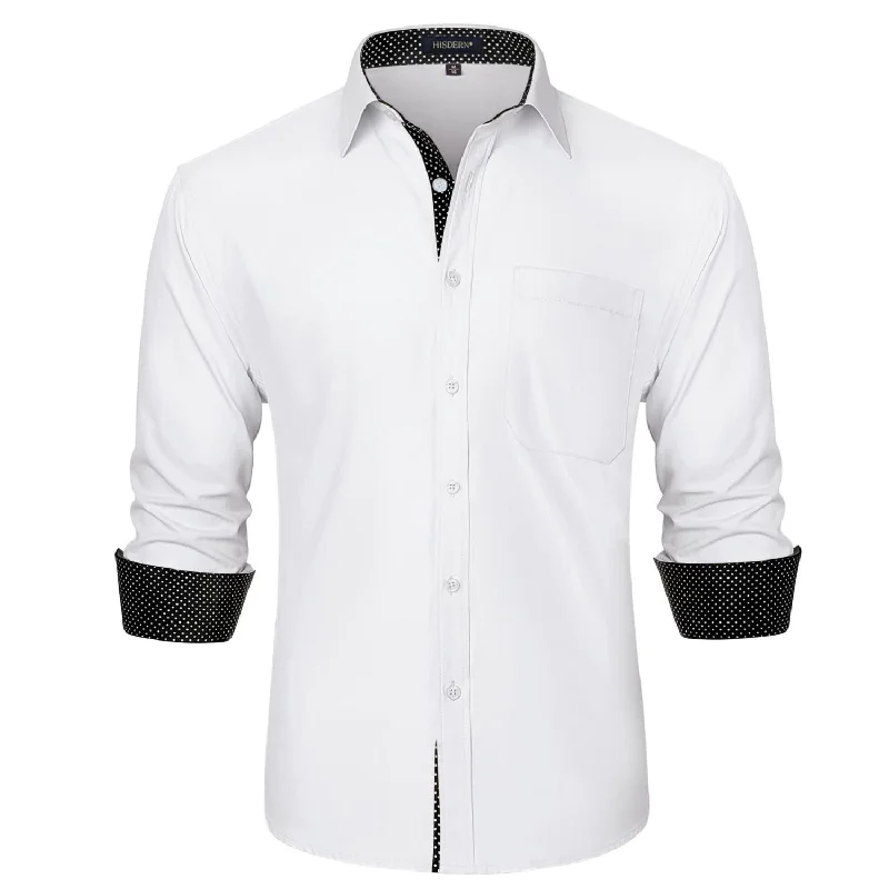 Men's Designer Shirts for a Statement PieceMen's Patchwork Dress Shirt with Pocket - G-WHITE 1 Men's Designer Shirts for a Statement PieceMen's Patchwork Dress Shirt with Pocket - G-WHITE 1