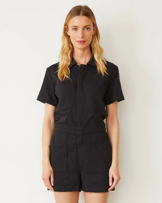 Men's Pants with Shallow PocketsFaded Black Soft Twill Romper