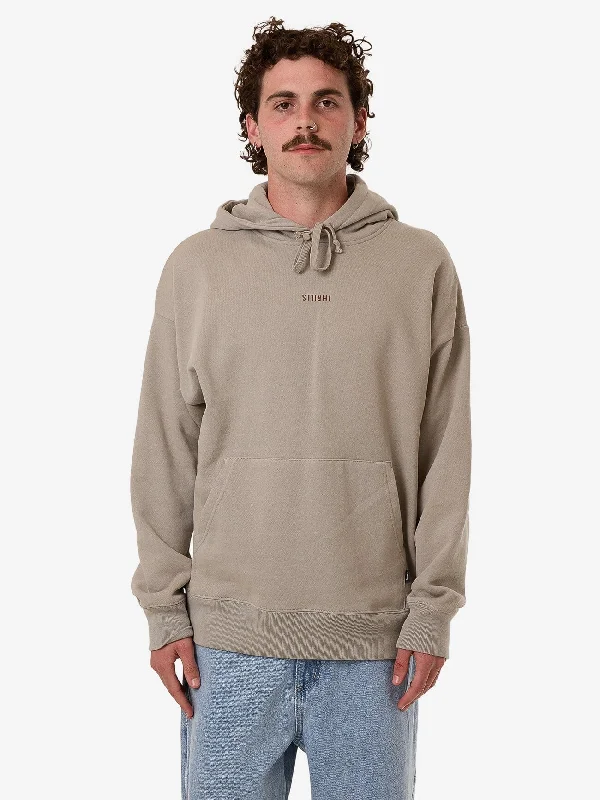 Men's Sweaters with SnapsMinimal Thrills Slouch Pull On Hood - String