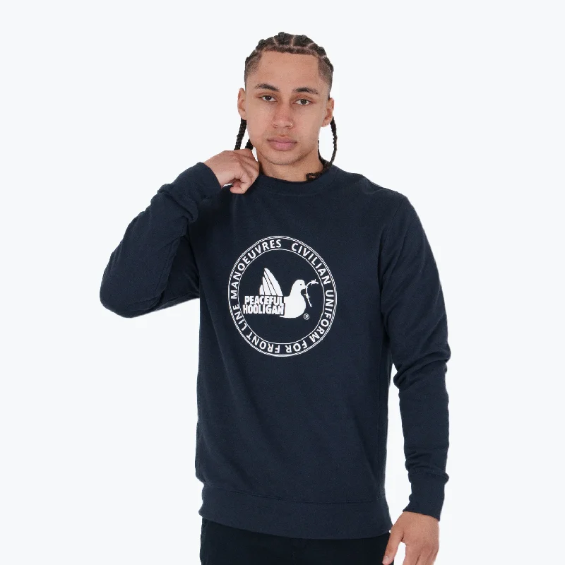 Men's Hoodies with Appliqué DetailsCivilian Uniform Sweatshirt Navy