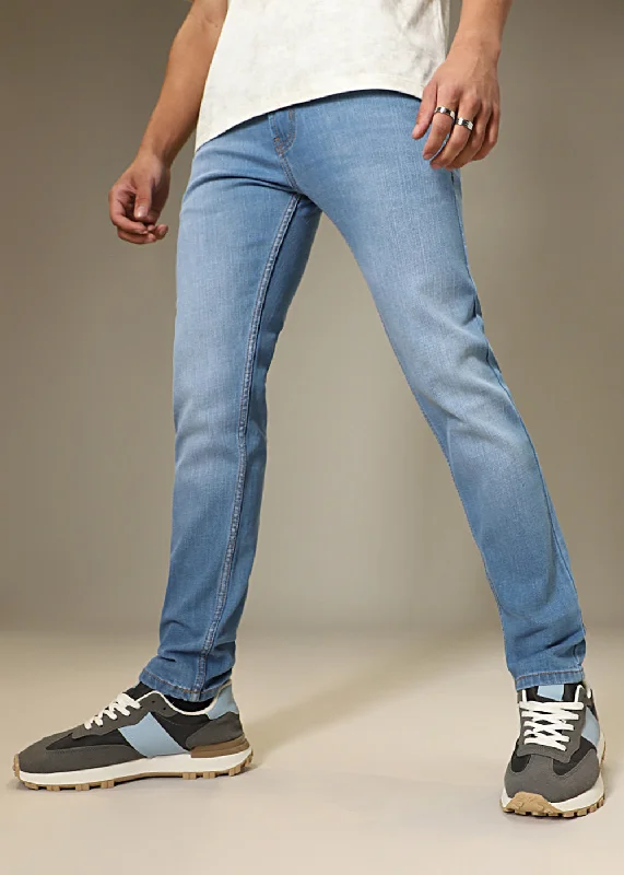 Jeans for Men with a Big BellyOpal Blue Slim fit Jeans