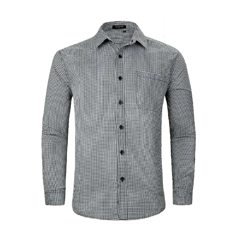Men's Long-Sleeve Shirts for Year-Round WearMen's Casual Long Sleeve Plaid Shirt - BLACK Men's Long-Sleeve Shirts for Year-Round WearMen's Casual Long Sleeve Plaid Shirt - BLACK
