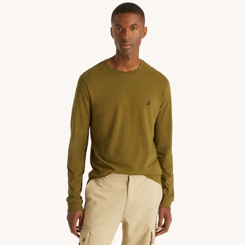 Men's Shirts with Short PlacketsNautica Crewneck Long-Sleeve T-Shirt