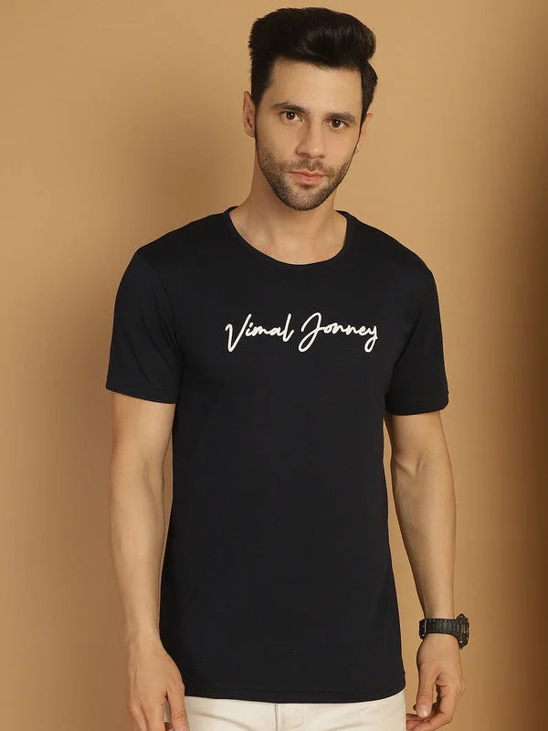 Men's Shirts with Velcro ClosuresMack Jonney Navy Blue Logo Printed Round Neck Cotton Half sleeves Tshirt For Men Men's Shirts with Velcro ClosuresMack Jonney Navy Blue Logo Printed Round Neck Cotton Half sleeves Tshirt For Men