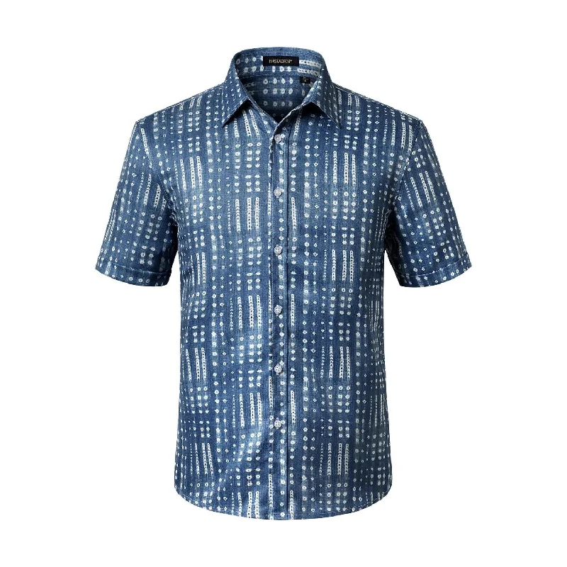 Men's Casual Friday Shirts for Relaxed Office DaysHawaiian Tropical Shirts with Pocket - LIGHT BLUE Men's Casual Friday Shirts for Relaxed Office DaysHawaiian Tropical Shirts with Pocket - LIGHT BLUE