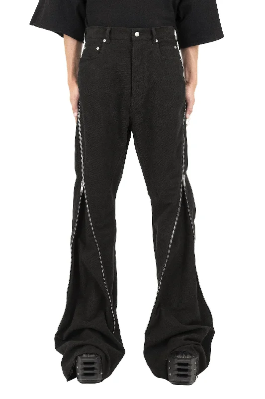 Men's Pants with SuspendersRick Owens Bolan Banana Pants in Black Twill