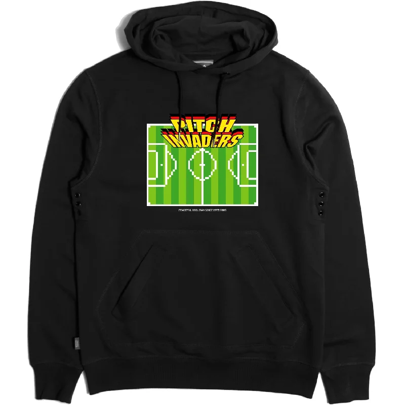 Men's Hoodies with Zippered Pockets8 Bit Invaders Hoodie Black