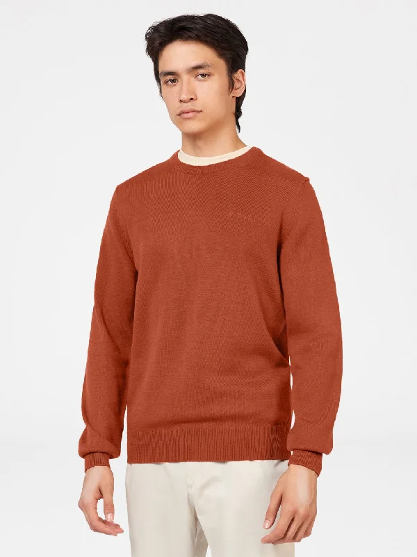 Men's Sweaters with Dropped ShouldersSignature Knitted Crewneck Sweater - Cinnamon