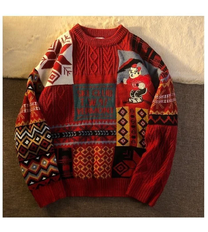 Men's Sweaters with Raglan SleevesMen's Hip-Hop Crew Neck Sweater