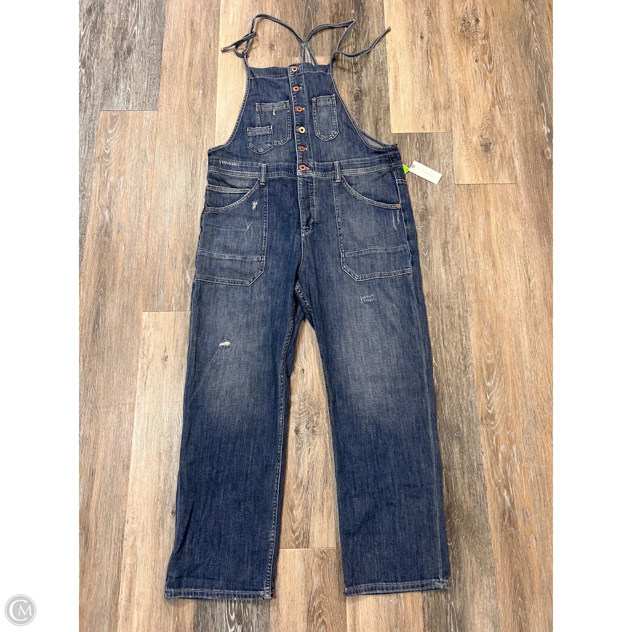 Men's Pants with Ripped and Distressed DetailsOveralls By Pilcro In Blue Denim, Size: 14/32