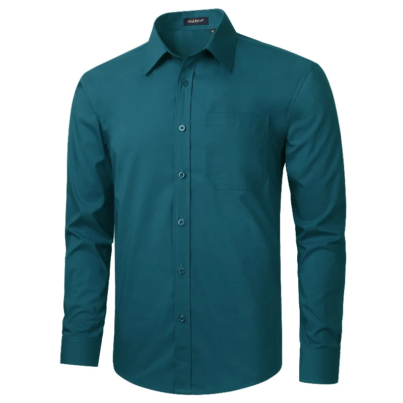 Men's Sleeveless Shirts for Summer ComfortMen's Dress Shirt with Pocket - TEAL