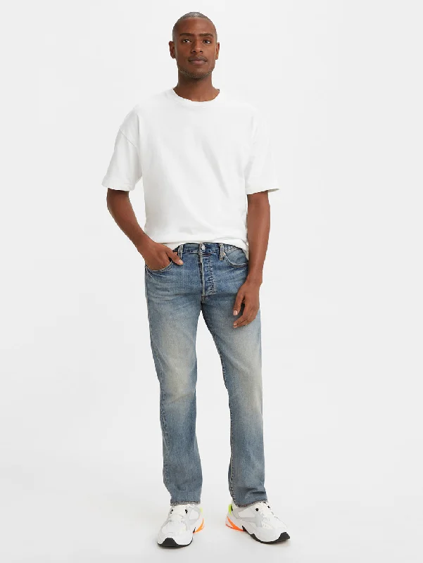 Light Blue Denim Men's JeansMen's 501 Blue Regular Fit Button Fly Jeans