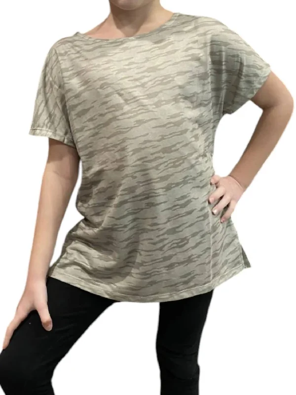 Men's Casual Shirts for Everyday WearGirl's Printed Crossback Knit Tee In Green